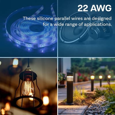 22 AWG Elektrische Draad Set 10 Meter Tinnen Koper Kabel Rood Zwart voor LED Strips en Audio