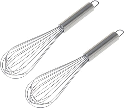 Excellent Houseware garde klopper - 2x - RVS - 28 cm - Keukengarde - gerei - zilver