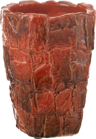 J-Line vaas Akane - keramiek - rood - small - Ø 17.5 cm