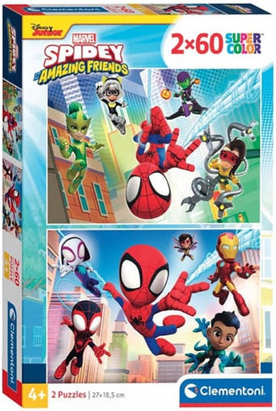 Clementoni Jigsaw Puzzle Super Color Spidey and His Amazing Friends 2x60pcs. 2D Puzzels
