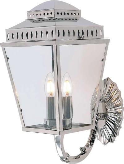 Elstead Lighting LED Wand Buitenlamp Mansion House | 3X E14 Max 60W | IP44 | Dimbaar | Polished Nickel