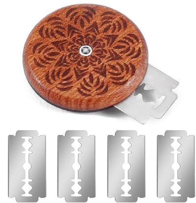 Dailygoody - Broodmes en Deegmes - Bakkersmes Met 5 Verwisselbare Messen - Houten Handvat - Roestvrijstaal - Geschikt Voor Bakken - Ronde Versie