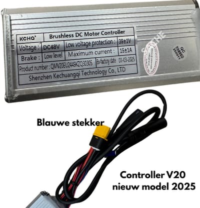 Fatbike V20 Controller - lange motorkabel onder accu