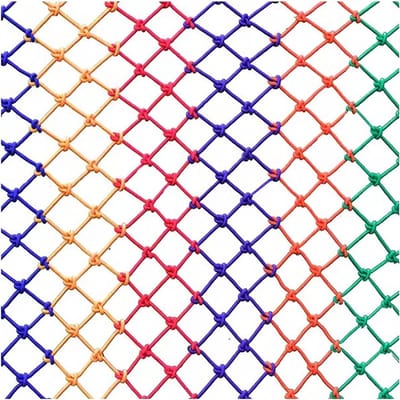 Veiligheidsnet Kinderen - Balkonnet Huisdier - Valbeveiliging - Handgeweven Nylon - 1 x 1 meter - Kleurrijk