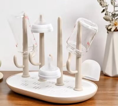 Flessen Droogrek - Baby Flessenrek - Afdruiprek - Beige - Drying Rack - Bidon - Babyfles