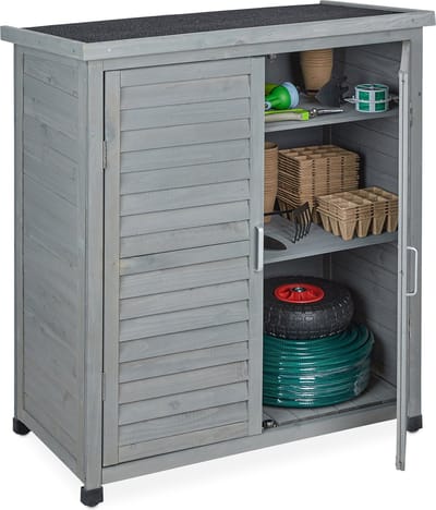 Tuinkast hout - voor buiten - 97 x 86,5 x 47 cm - grijs