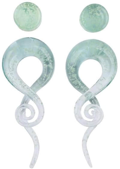 Dailygoods- Tunnelmeters Gloed in het Donker - Spiraalvormige Tapers - Hypoallergene Pyrex - Stretching Sieraden - Maten 5-14 mm - Comfortabel Draagcomfort - Piercingsieraden