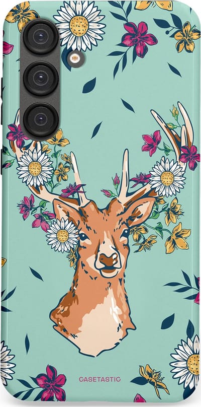 Casetastic Hoesje Geschikt voor Samsung S25 Plus - Stijlvolle Beschermende Duo-layer Case - Gewei bloesem