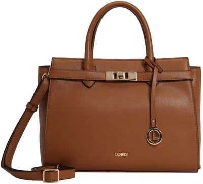 L.CREDI Handtas Schoudertas Konstanze Handle Bag Cognac Lichtbruin