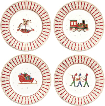 Set van 4 POLAR EXPRESS gebaksbordjes in verschillende designs + GIFT Wrapping - R1100#EXPR