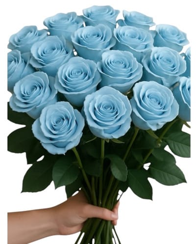Boeket 25 Licht Blauwe rozen
