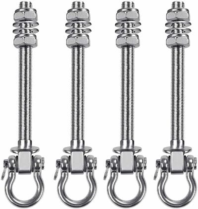 Schommel Hangers - Hangmat Beugels - Buiten Ontspannen - 180 Graden Roterend - 4 Stuks - Zilverkleurig