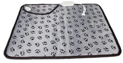 Topmast Heating Pad Verwarmingsmat - Voor Honden en Katten - 45 x 45 cm - Grijs met Voetprint - Met afstandsbediening