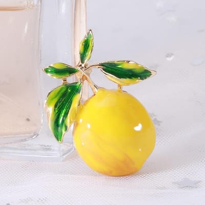 Europese En Amerikaanse Mode Frisse Citroen Broche Creatieve Fruit Serie Corsage Eenvoudige Wilde Zomer Vest Pin Sieraden yellow