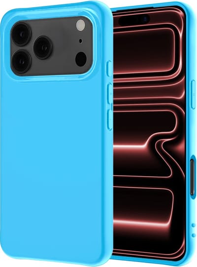 Hoesje - Geschikt voor Apple iPhone 17 Pro Max - Sterk & Shockproof - Hoes Cover - Siliconen Case - Lichtblauw