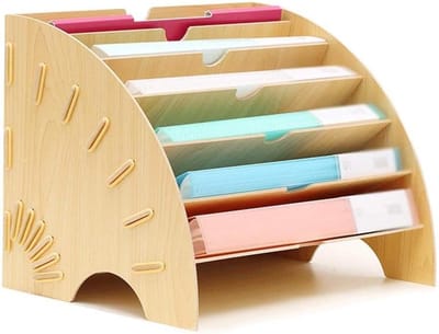 Dossier Sorteerder - Opbergrek Bureau - Bureau Organiseren - Stijlvol Houten Ontwerp - 36.5x28x28cm - Niet gespecificeerd