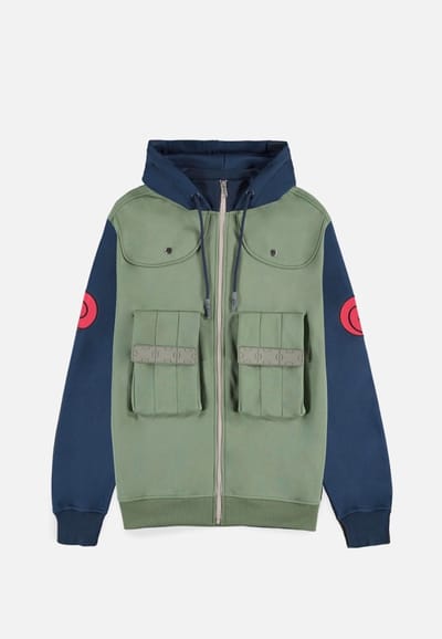 Naruto - Kakashi Hatake Novelty Vest met capuchon - L - Groen/Blauw