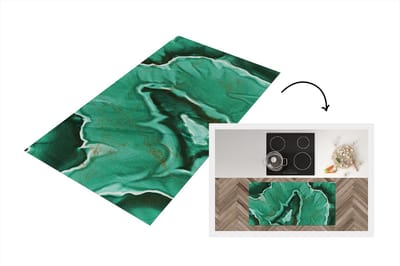 Keukenloper - Loper keuken - Marmer - Aqua - Patronen - 120x60 cm - Keukenloper vinyl