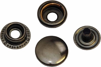 inslag drukknopen Oud Nikkel type 4-7 - metaal - 15 mm - inslagdrukkers - 12 drukkers