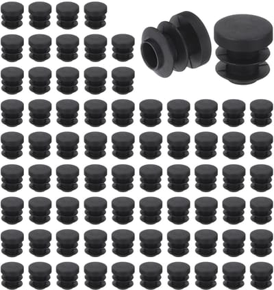 Dailygoods- Buisdoppen 76 Stuks - Ronde Eindkappen 14 mm - Zwarte PE-Buispluginzetstukken - Vloerbeschermer - Schokabsorberend - Duurzaam PE-Plastic - Buispluggen