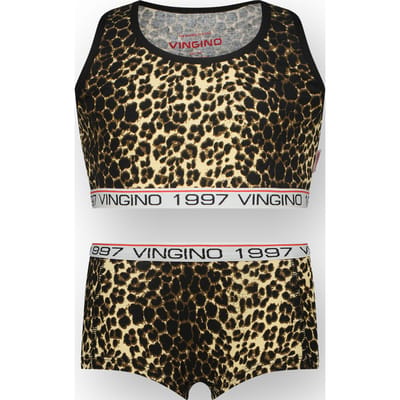 Vingino Girls G-so26-7 Animal Top Set Underwear Set Multicolor Brown Maat: L | Sokken Outlet | Unisex | Bruin