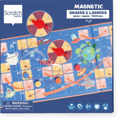 SCRATCH Magnetisch Bordspel To Go - Slangen En Ladders - Ruimte - 58X18,5X0,5Cm - 5 Jaar