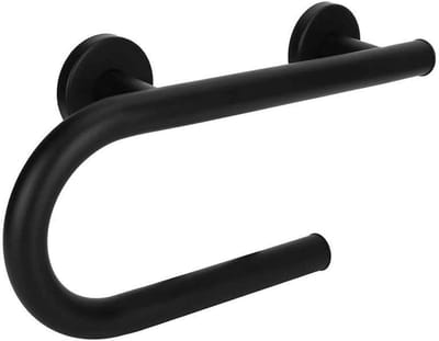 Veiligheidsgreep Toilet - Badkamer Handgreep - Ondersteuning Douche - Roestvrij Staal - 32x17cm - Mat Zwart