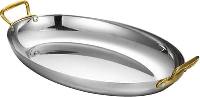 Paella Pan - Spaanse Koekenpan - Gerechten Bereiden - Roestvrij Staal - 30 Cm - Zilver