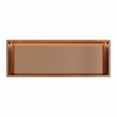 Copper RVS Inbouwnis 30x90x10cm met tegelflens en RGB verlichting