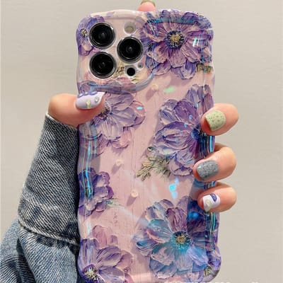 Retro Olieverf Telefoonhoesje Voor iPhone 14 ProMax 15 13 12 16 Pro Luxe Bloemenprint Schokbestendige Siliconen Hoes Artistieke Decoratie For iPhone 14Pro
