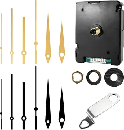 SnelShoppen - DCF Draadloze Beweging Set voor Wandklok, 4 Paar Wijzers + Wandklok Mechanisme, 14 mm Stille Klok Onderdelen, Kwartsklok, Radio Geregeld