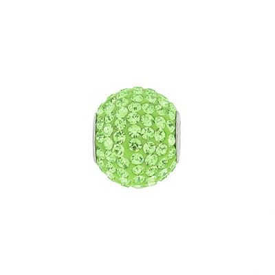 Blinx Jewels Zilveren Hanger Groene Bol Steentjes Strass