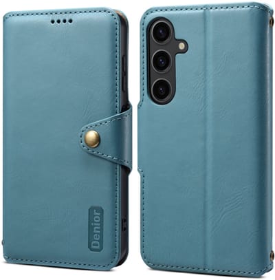 Voor Samsung Galaxy S24+ 5G Denior koeienhuid textuur portemonnee stijl lederen telefoonhoes (blauw)