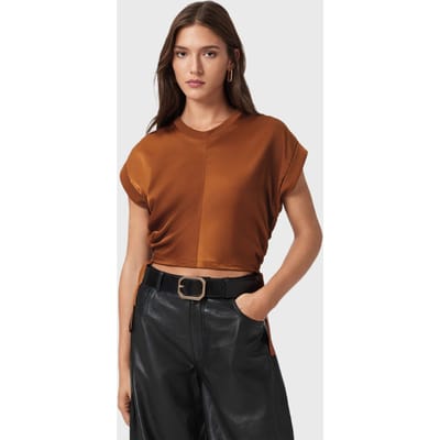AllSaints Mira Satin Tee Rust Brown Taglia: XS | Magliette intime Outlet | Donna | Marrone