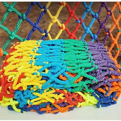 Veiligheidsnet Nylon - Beschermnet Touw - Valbeveiliging Buiten - Handgemaakt Duurzaam - 3 cm Maaswijdte - Groen