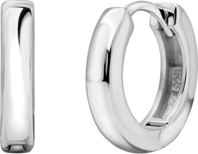 Quiges - Oorringen Hoops 15mm voor Oorbedels - Dames Oorbellen - 925 Zilver - ESE026