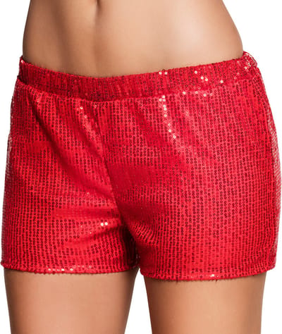 Boland - Hotpants Sequins rood (M) - Volwassenen - Danser/danseres - 80's & 90's - Disco