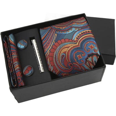 5-delige Heren Stropdassenset Exquise Heren Zakelijke Formele Kleding Bruiloftspak Smoking Stropdas Geschenkdoos gray