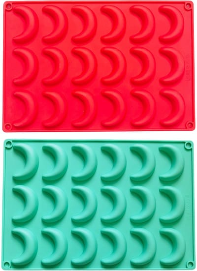 Ynkkvre - Siliconen Vanillekipferl Bakvorm - 2x Siliconen Vanillekipferl Bakvorm – 18 Vormen per Mat – Hittebestendig tot 230°C – Flexibel & Antiaanbak