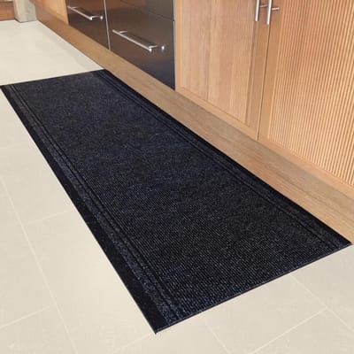 JYG Tapijtloper Club Antraciet 66 x 200 cm (= 2m ) - Keukenloper - Anti Slip - snijdbaar