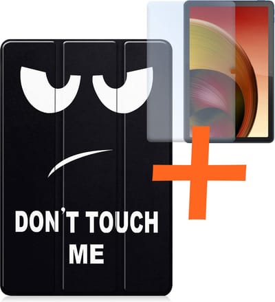 Hoesje - Geschikt voor Lenovo Tab M10 5G - Met Screenprotector - Trifold Bookcase - Hard Cover - Hardcover Book Case - Tablet Hoes - Don't Touch Me