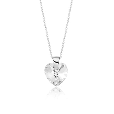Montebello Ketting Amy HZ77 - Swarovski Hart - 925 Zilver Gerhod. - Ø10mm - 45cm