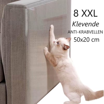 Anti Krab Vellen, Anti Krab Katten, Anti Krab Vellen voor Kat, Krabmeubelen, Krabpalen, Bankbeschermer, Meubelbescherming, Anti Krab Vellen voor Hond, Transparant, Anti Scratch, Klevende Anti Krab Vellen, 50 x 20 cm, 8 STUKS