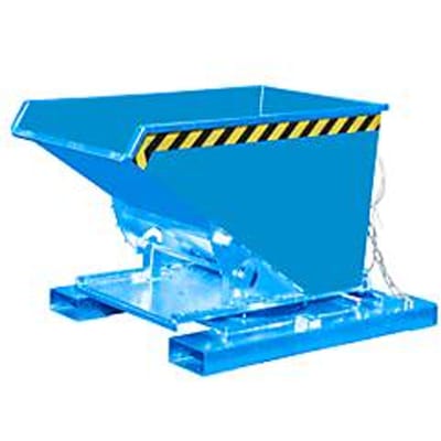 Kiepbak type 3S 300 voor heftruck, draagvermogen 750 kg met 3-zijdige kiepfunctie, blauw RAL 5012