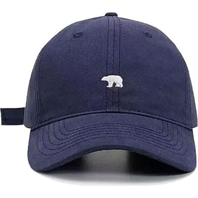 Baseballpet met geborduurde ijsbeer, Zonbescherming, Stijlvol en Veelzijdig voor Mannen en Vrouwen 56 58 marineblauwe kleur