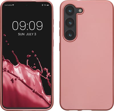 kwmobile telefoonhoesje geschikt voor Samsung Galaxy S23 - Hoesje voor smartphone - Back cover in metallic roségoud