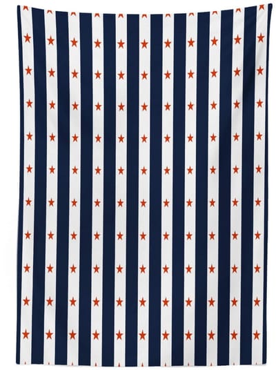 ABAKUHAUS Tafelkleed 140x200 – satijnmix – indigo/wit/rood – machinewasbaar