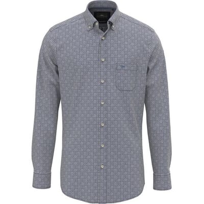 Fynch-Hatton Overhemd Graphic Pattern Button-Down Navy / male