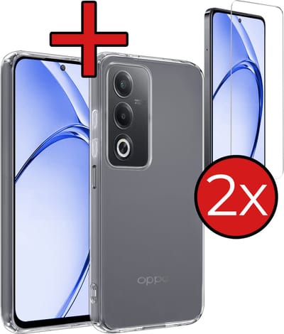 Hoesje - Met 2x Screenprotector - Geschikt voor OPPO A80 - Sterk & Shockproof - Telefoon Hoes - Back Cover - Siliconen Case - Telefoonhoes - Transparant