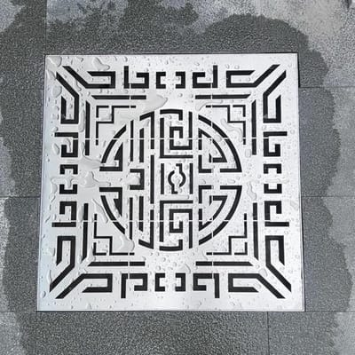 Afvoerrooster - Slootzeef - Waterbeheer Buiten - Roestvrij Stevig Frame - 40x40 cm - Zilverkleurig